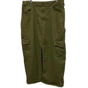 Ricky’s Green Khaki Cargo Maxi Skirt Size 18